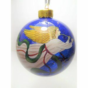 Christmas Ornament Glass Hand Painted On Inside